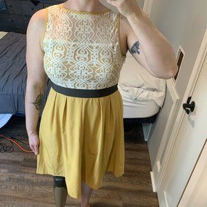 Modcloth gold dress, size large (10)